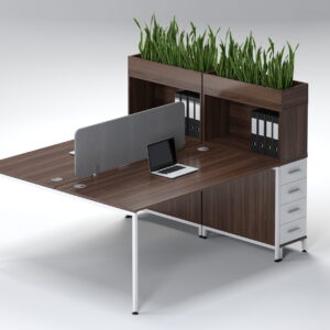 Nexus 1200 2 Seater Cluster Desk With Slimline 4 Drawer