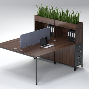 Nexus 1200 2 Seater Cluster Desk With Slimline 4 Drawer