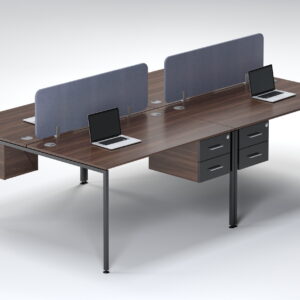 Nexus 1400 4 Seater Cluster Desk With 2 Drawer