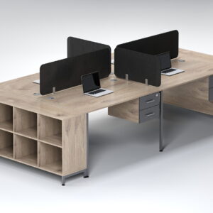 Nexus 1400 4 Seater Cluster Desk With 2 Drawer