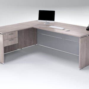 Platinum 2m Desk With Extension & 2 Drawers