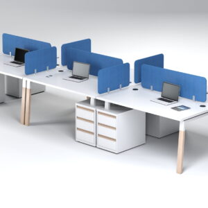 Crestwood 5400 6 Seater Cluster Desk With Drawers