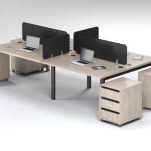 Crestwood 3200 4 Seater Cluster Desk With Mobiles