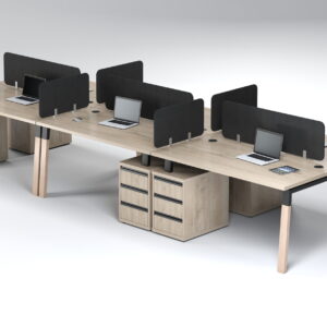 Crestwood 5400 6 Seater Cluster Desk With Drawers