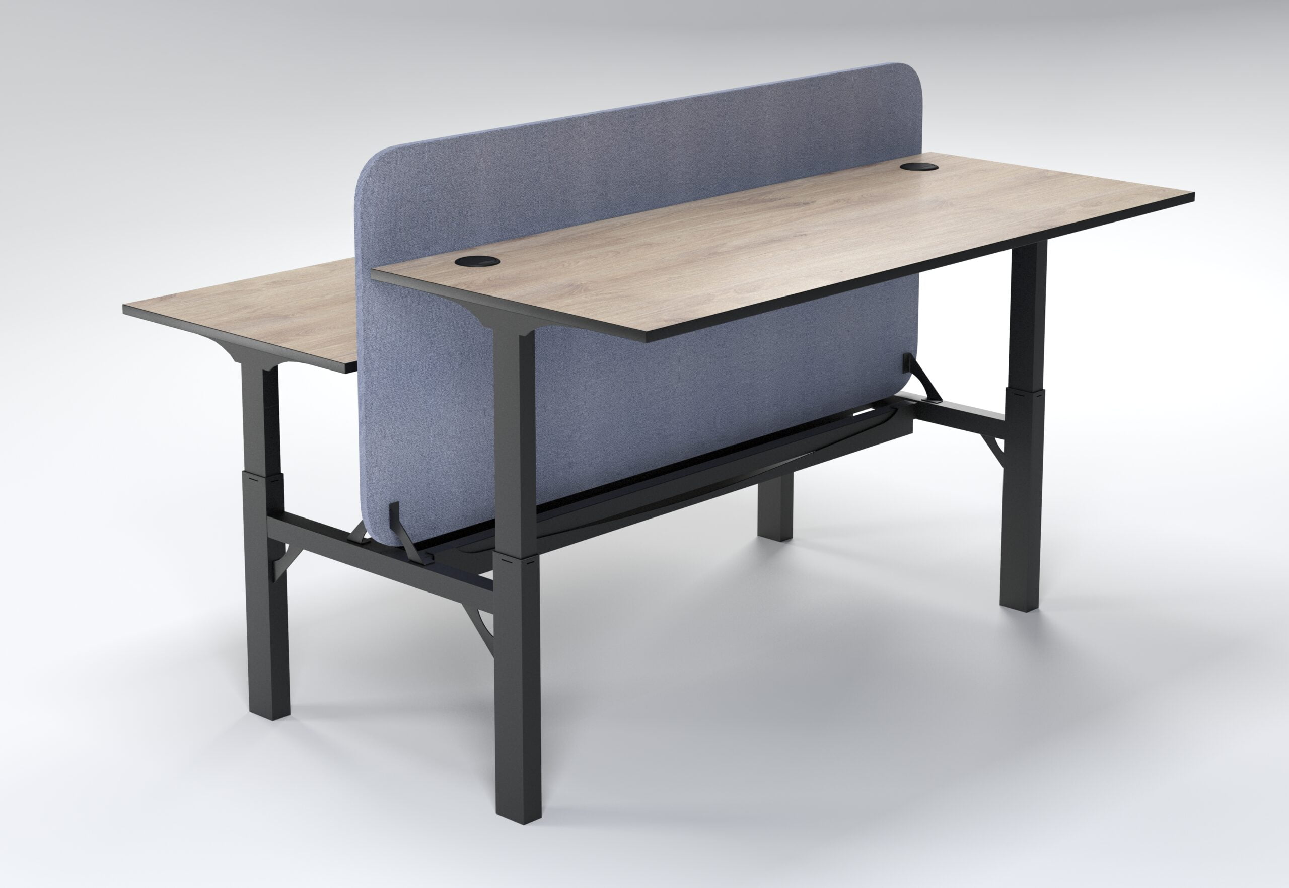 Dual 2 Seater Desk With Privacy Screen