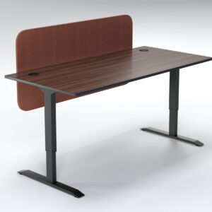Single Desk With Privacy Screen