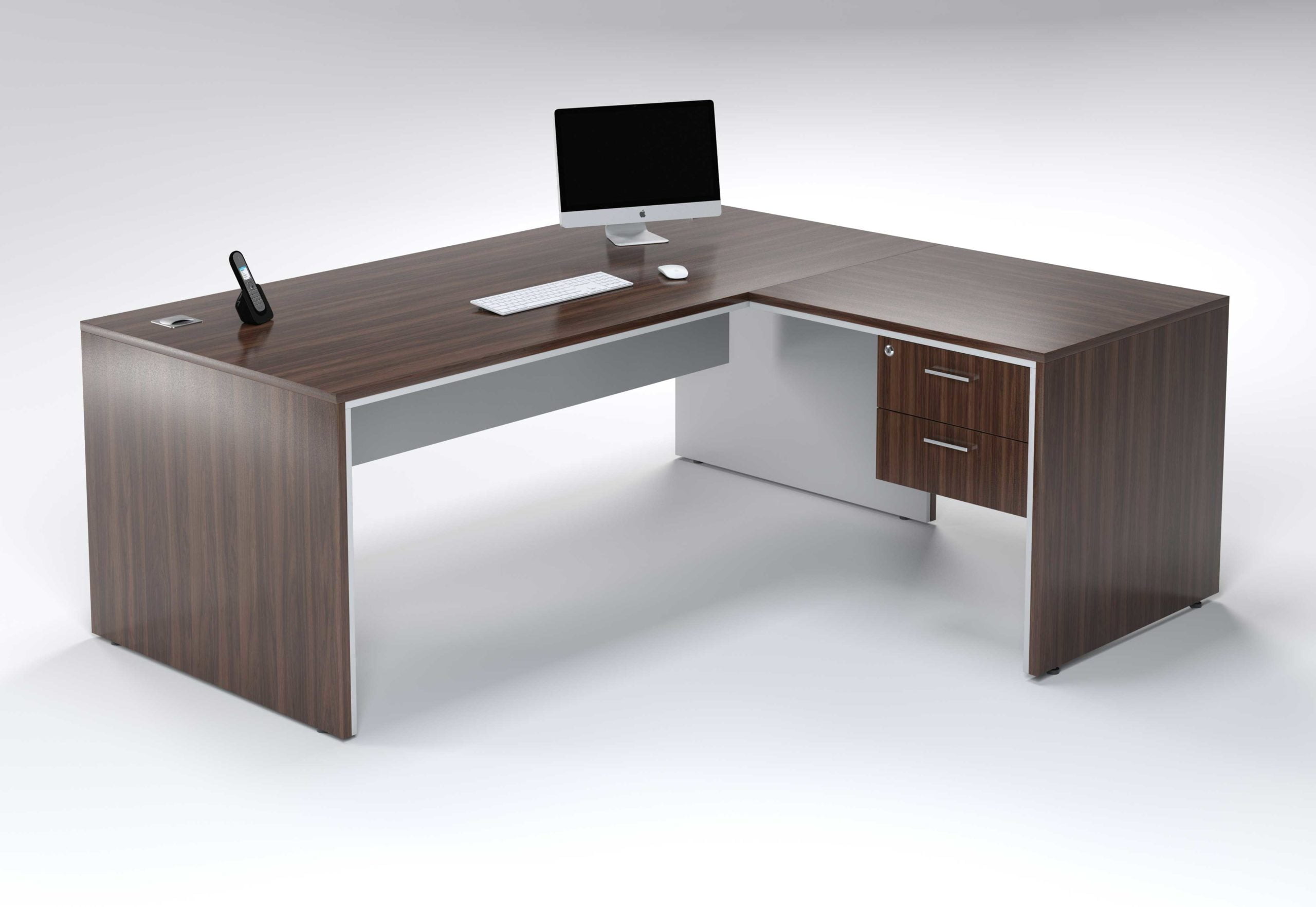 Juno 2m Desk With Extention & 2 Drawers - Image 2