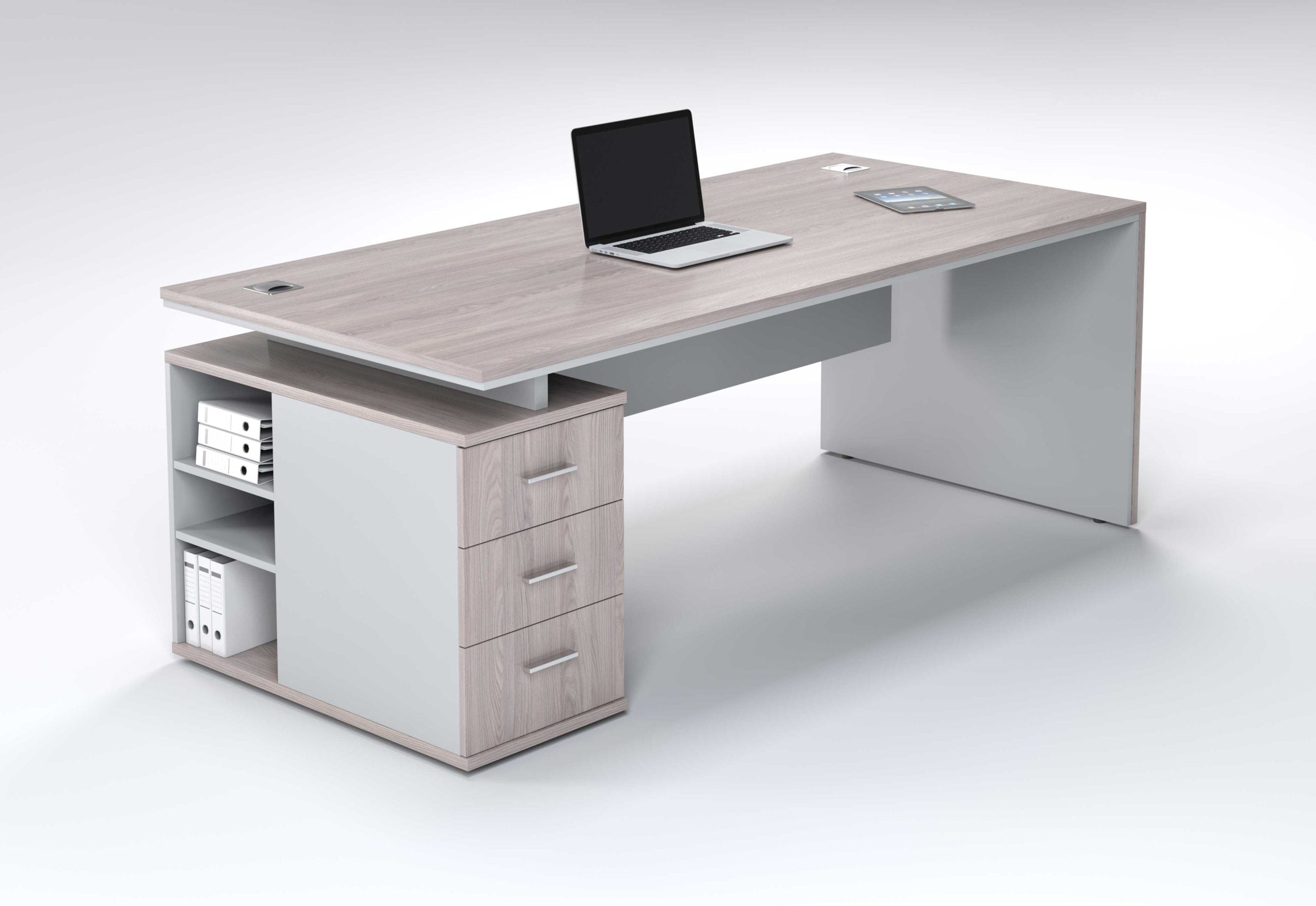 Juno 2m Desk With 3 Drawers - Image 3