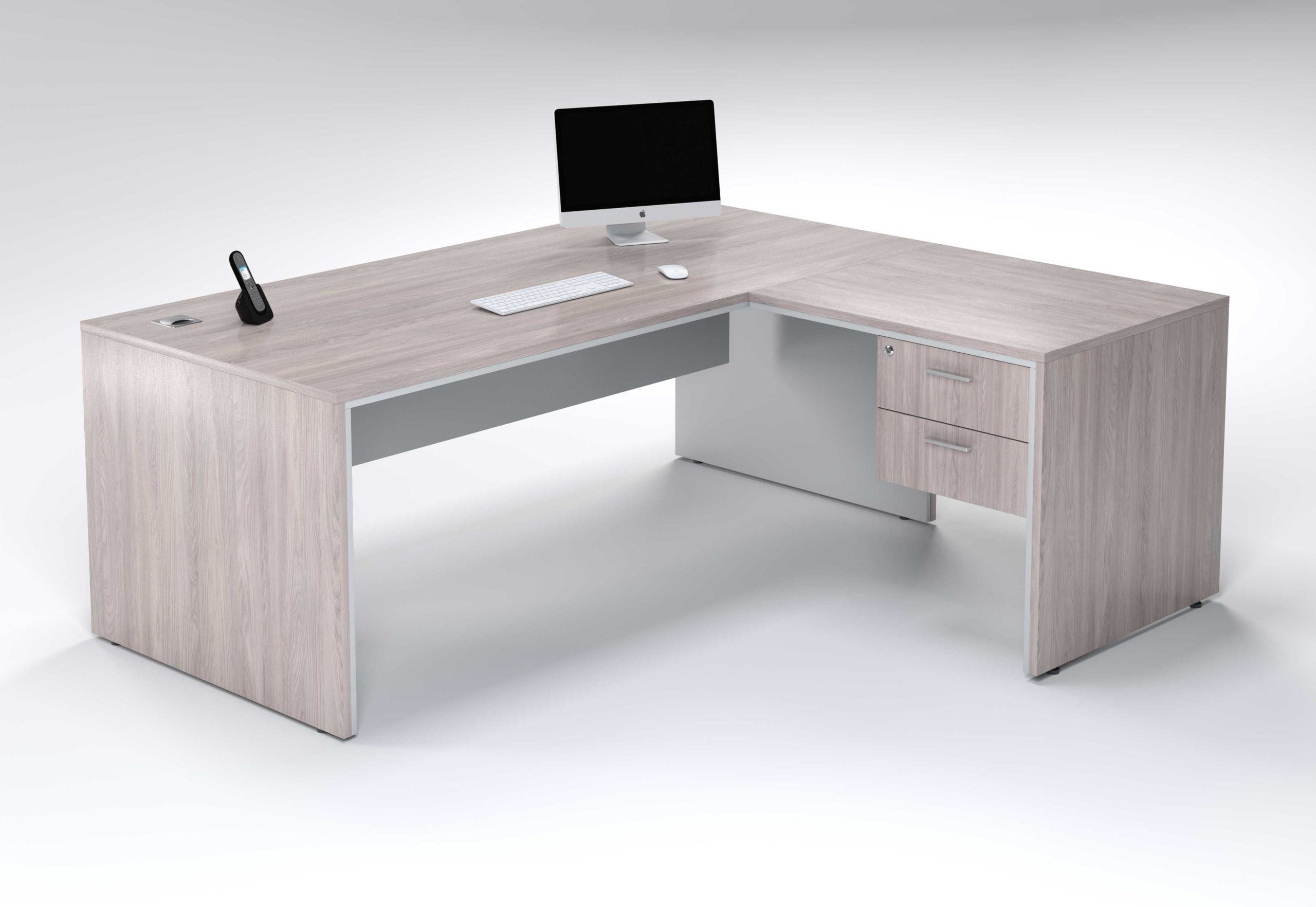 Juno 2m Desk With Extention & 2 Drawers - Image 3