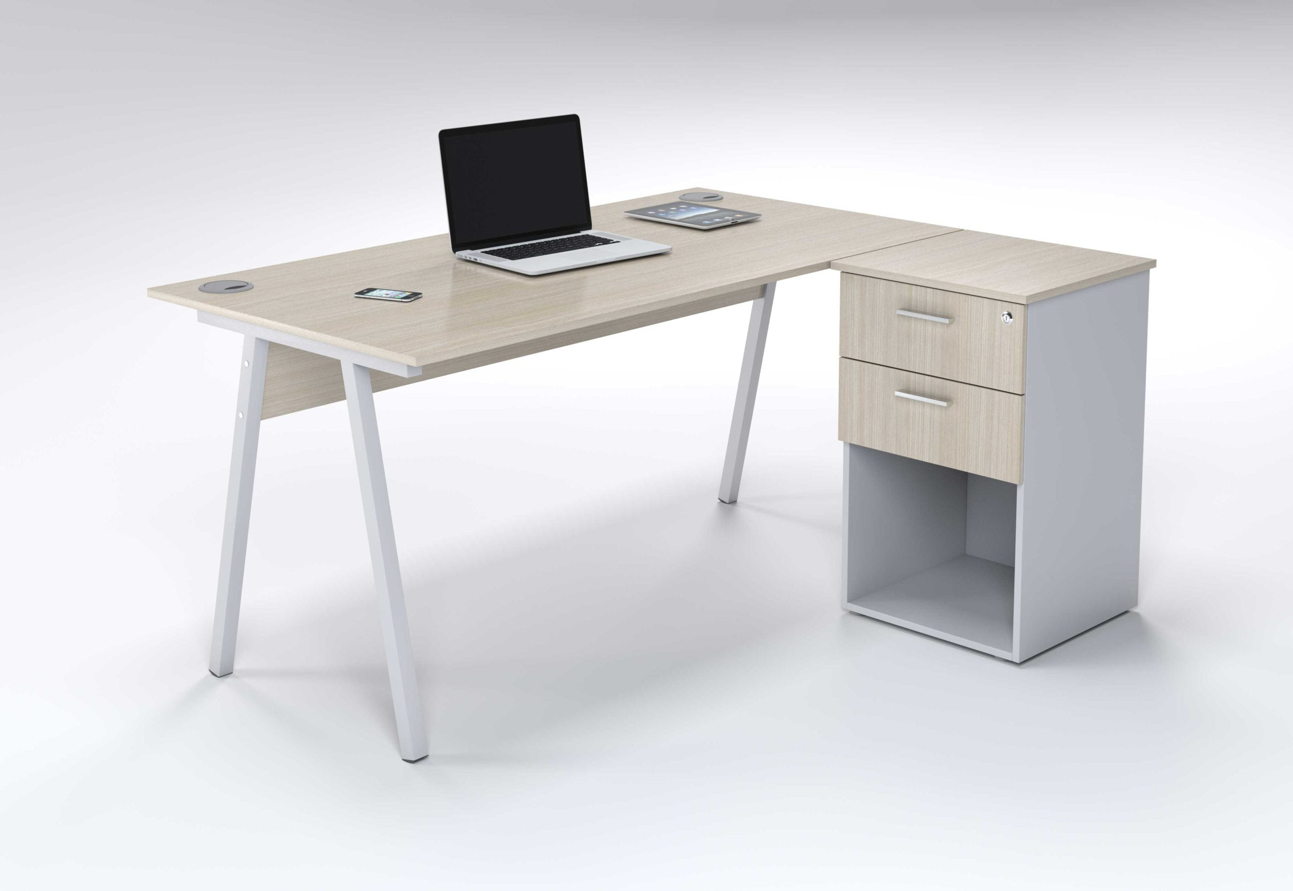 Ava 1500 Desk With 2 Drawer Open - Image 5
