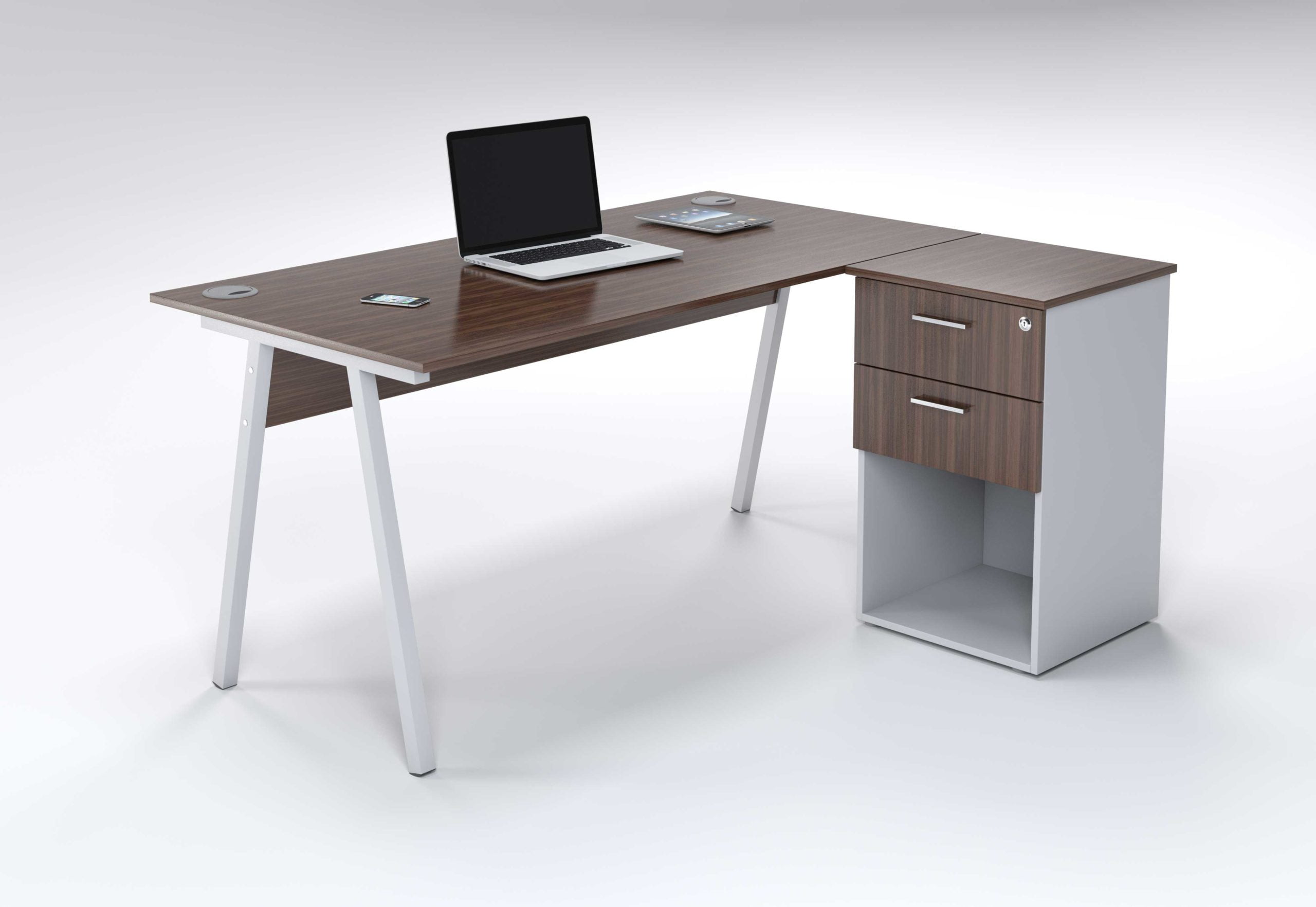Ava 1500 Desk With 2 Drawer Open - Image 4