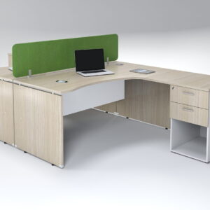 Platinum 1600 Cluster Desk With 2 Drawer Open 2 Seater