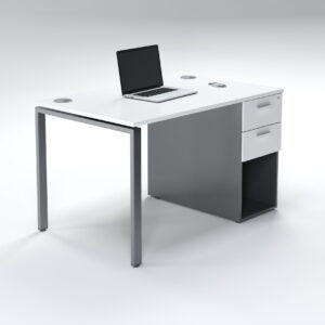 Evolution 1200 Desk With Slimline 2 Drawer Open