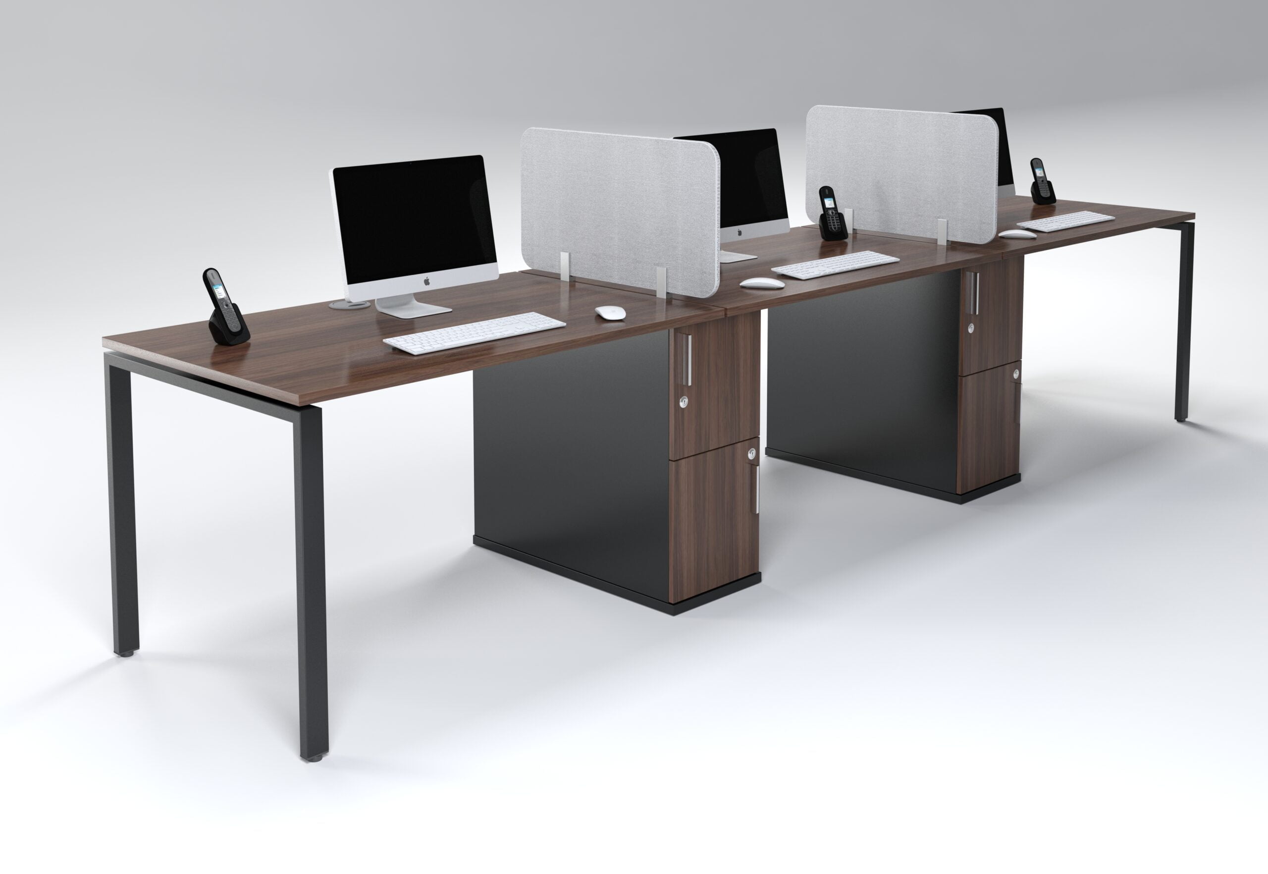 Evolution 3600 3 Seater Desk With 2 Door Storage - Image 4