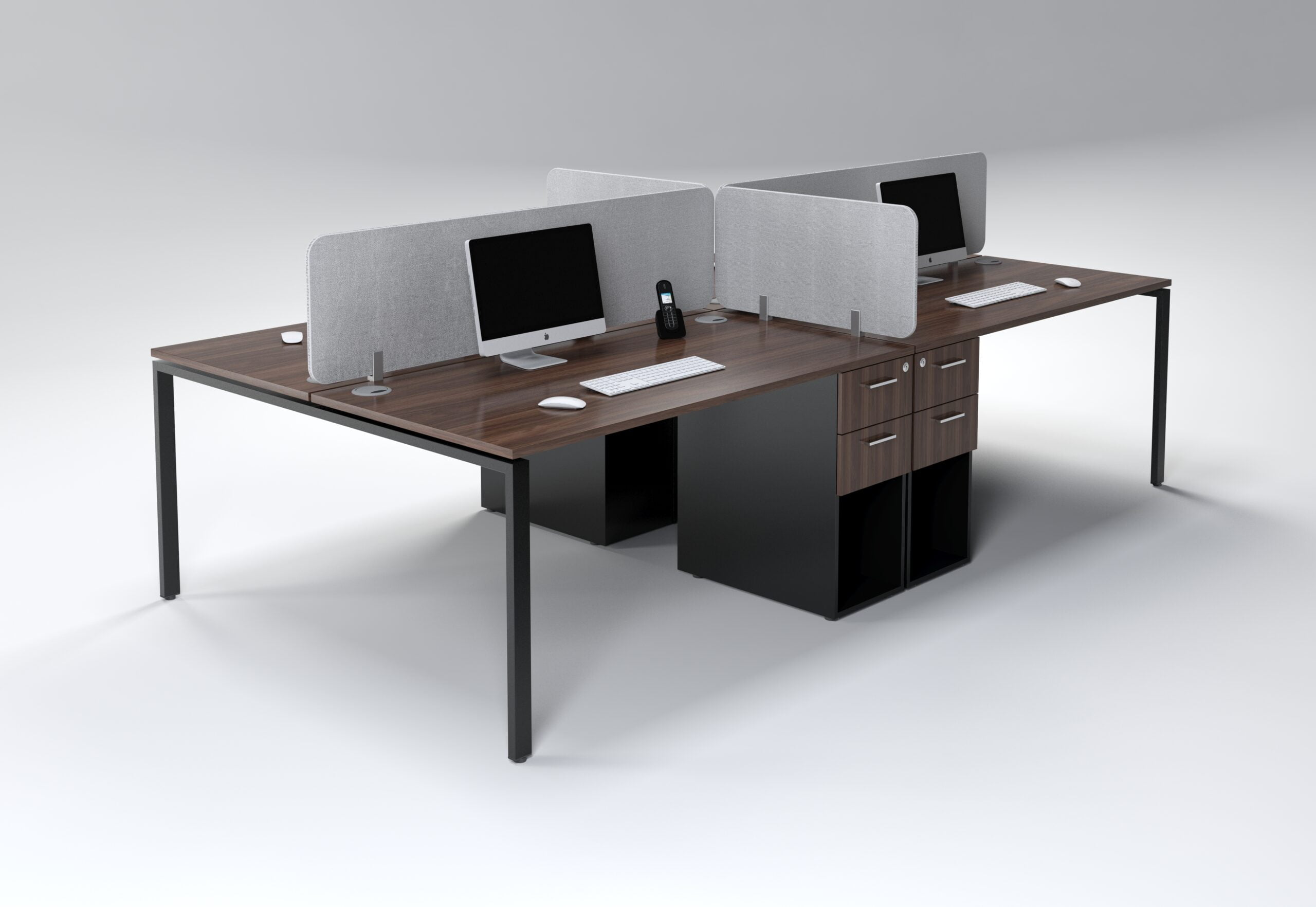 Evolution 3000 4 Seater Desk With 2 Drawers - Image 4