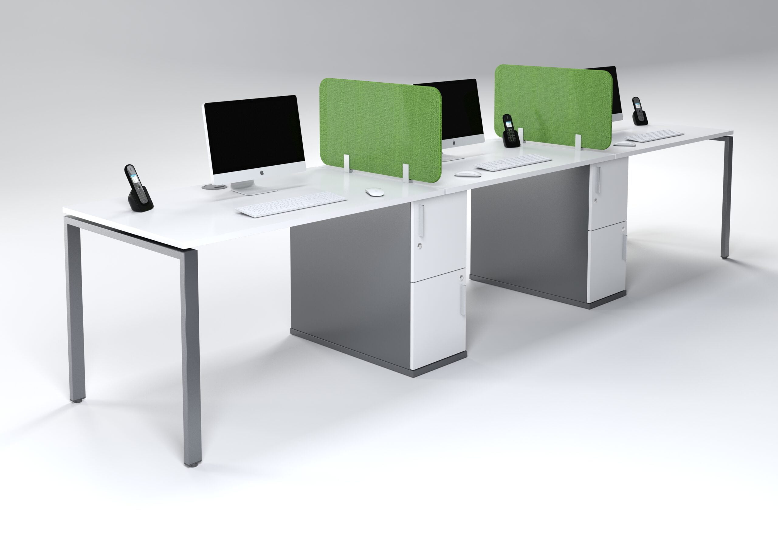 Evolution 3600 3 Seater Desk With 2 Door Storage