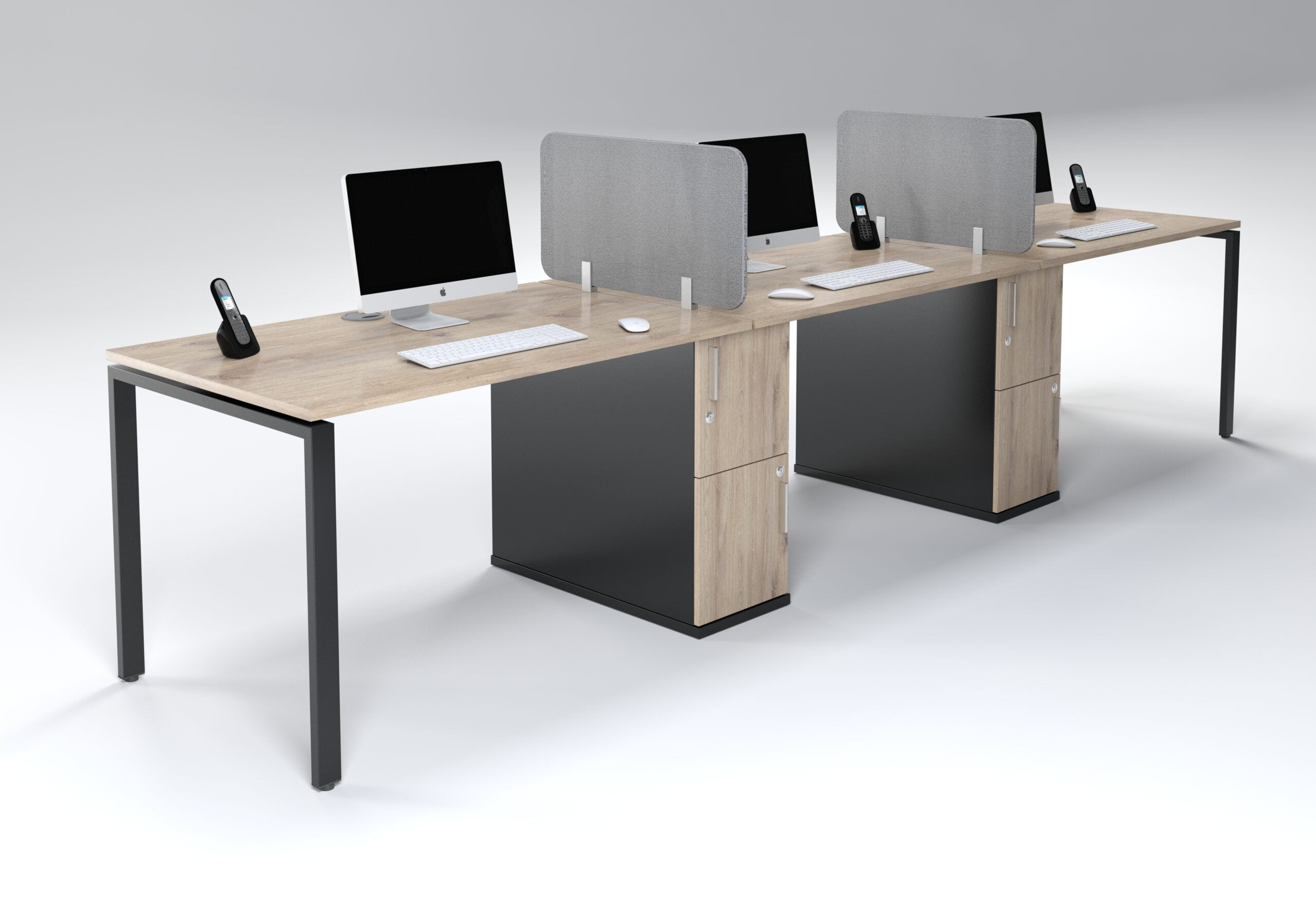 Evolution 3600 3 Seater Desk With 2 Door Storage - Image 2