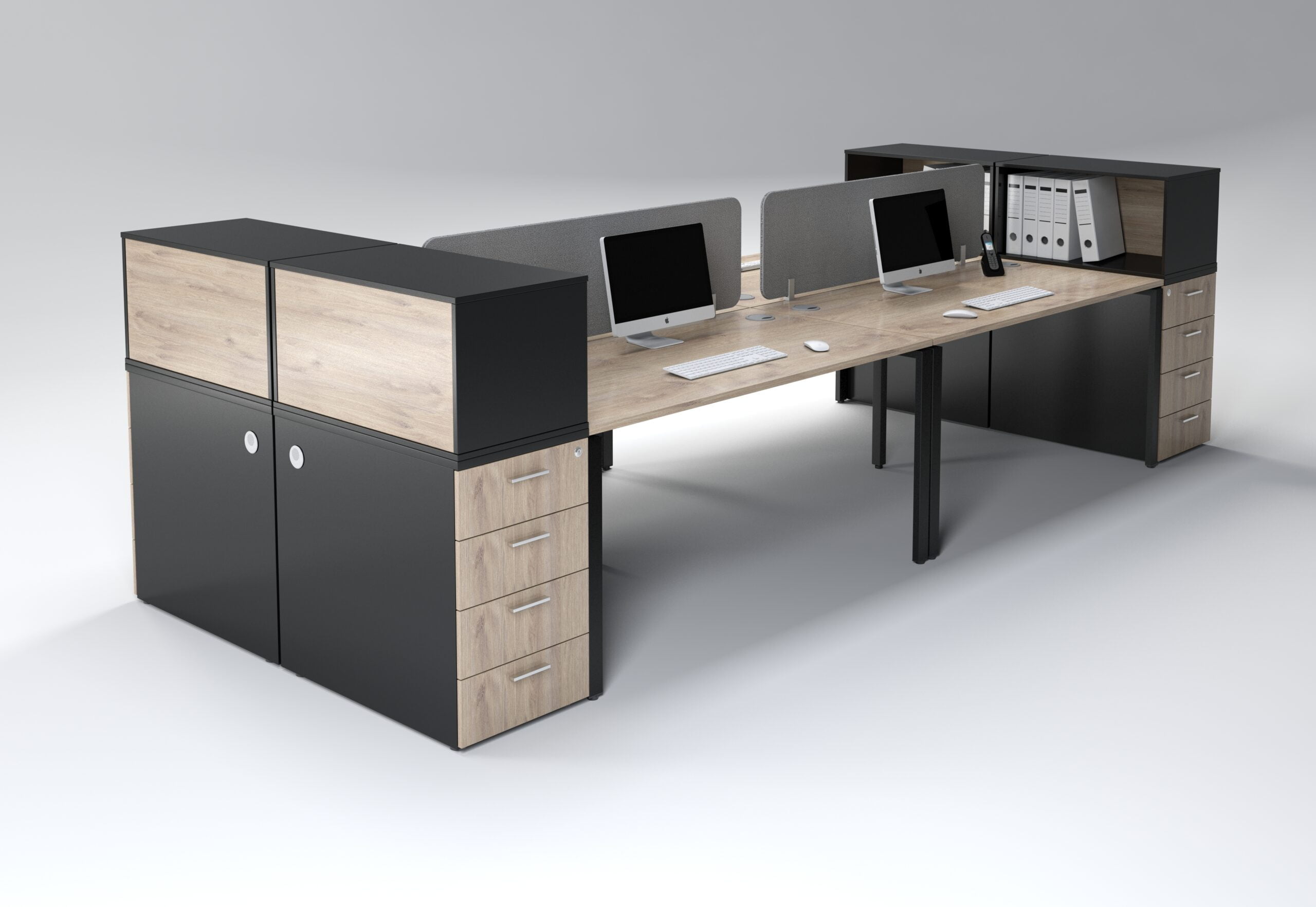 Evolution 4600 4 Seater Desk With 4 Drawers