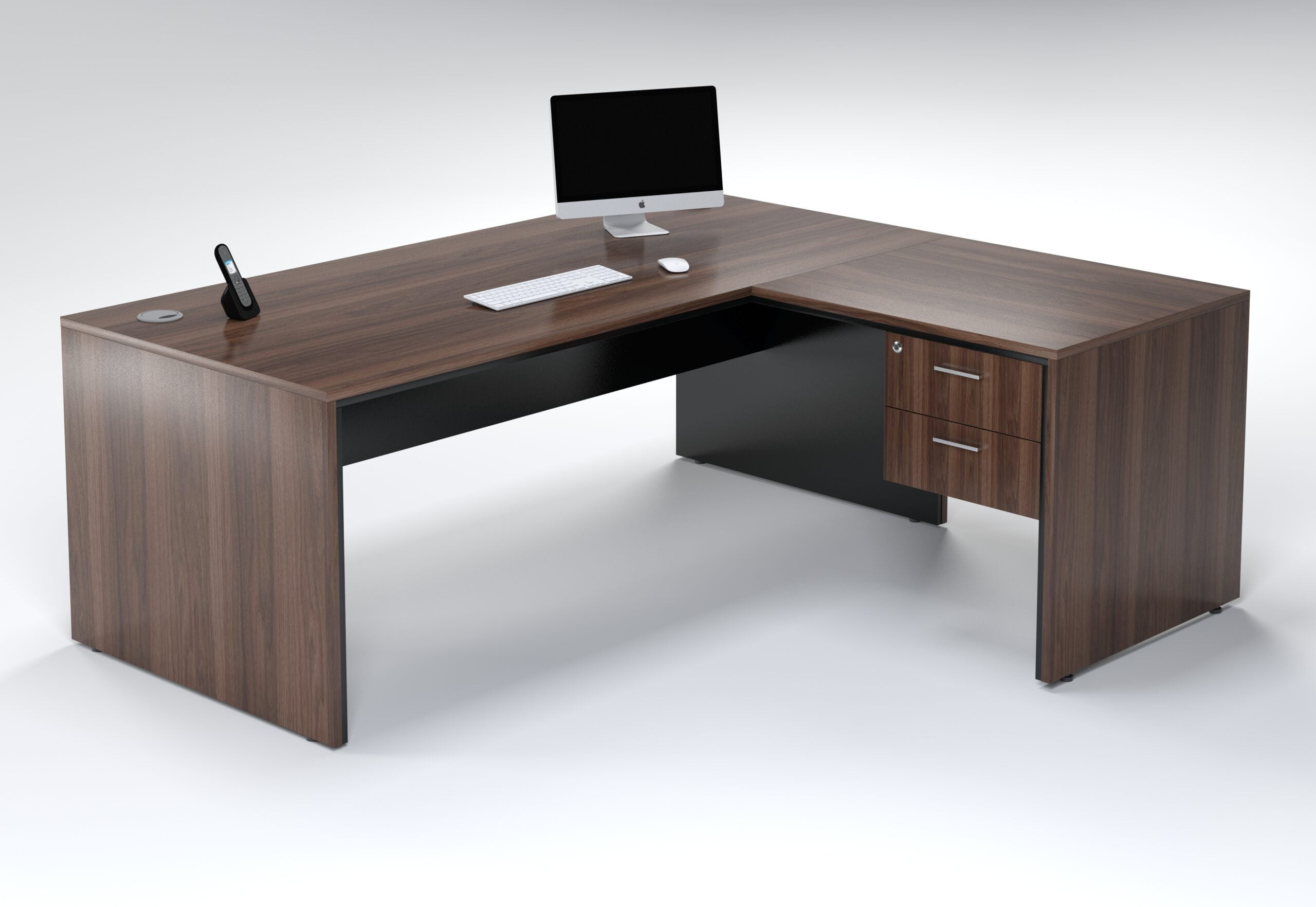 Juno 2m Desk With Extention & 2 Drawers - Image 5