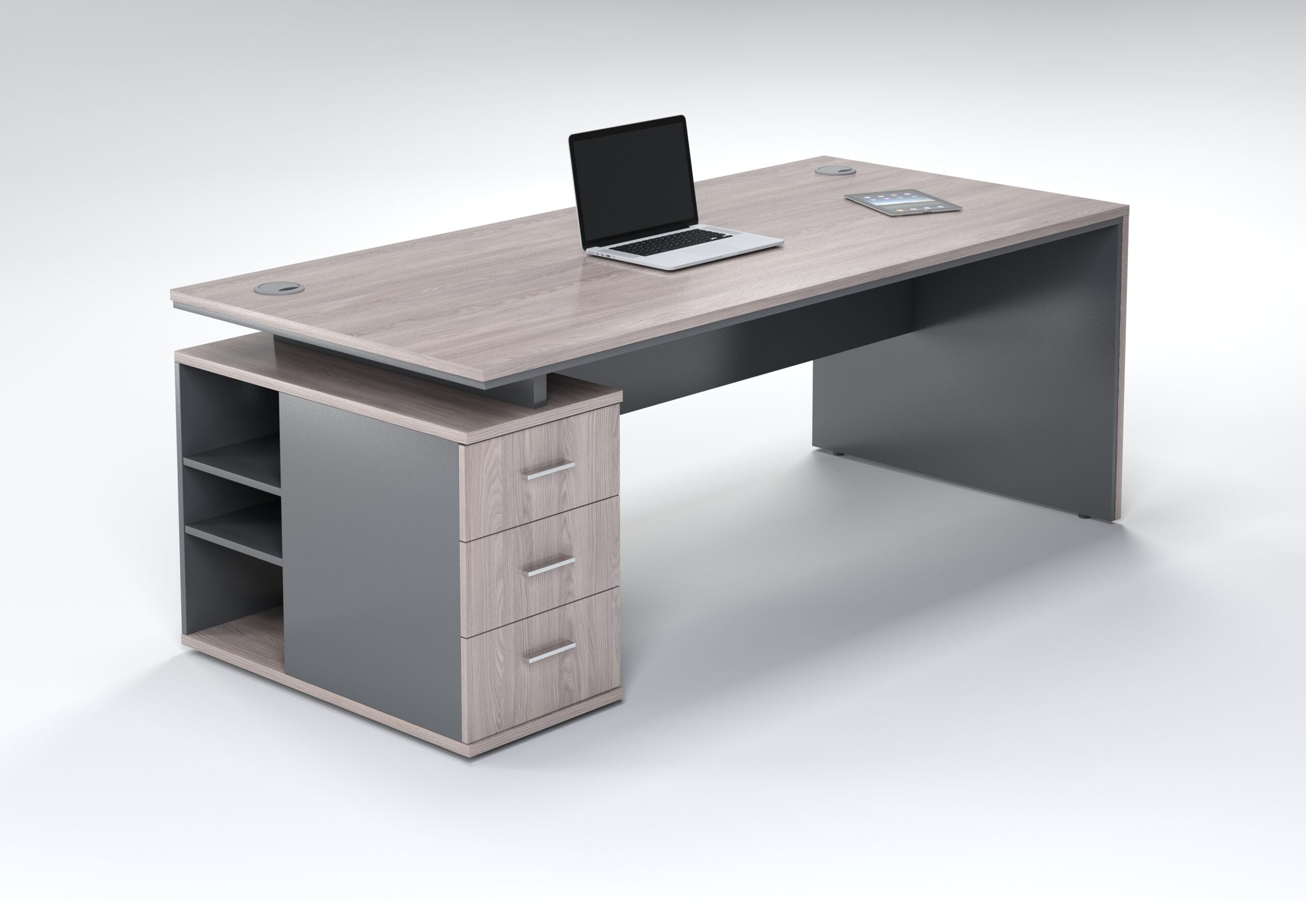Juno 2m Desk With 3 Drawers - Image 2