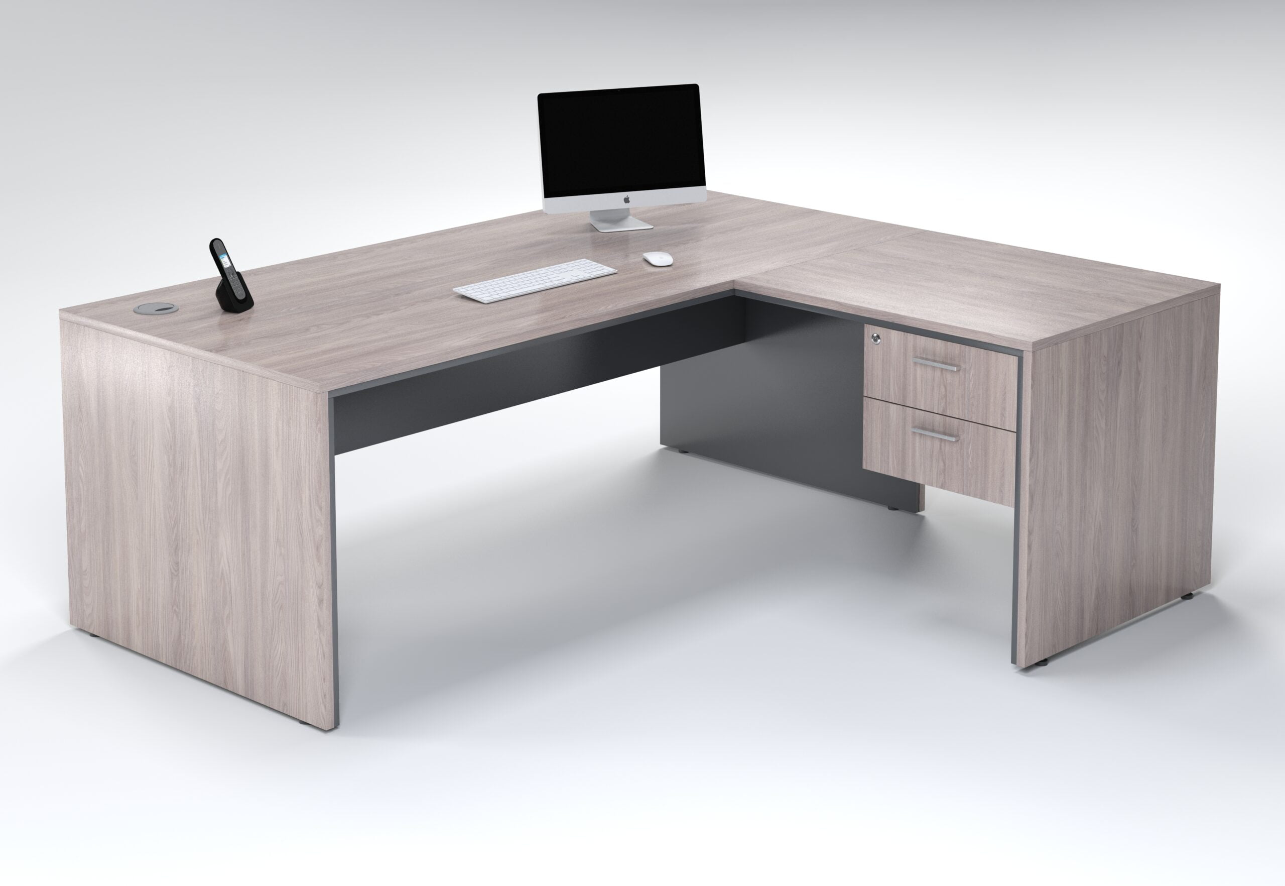 Juno 2m Desk With Extention & 2 Drawers - Image 4