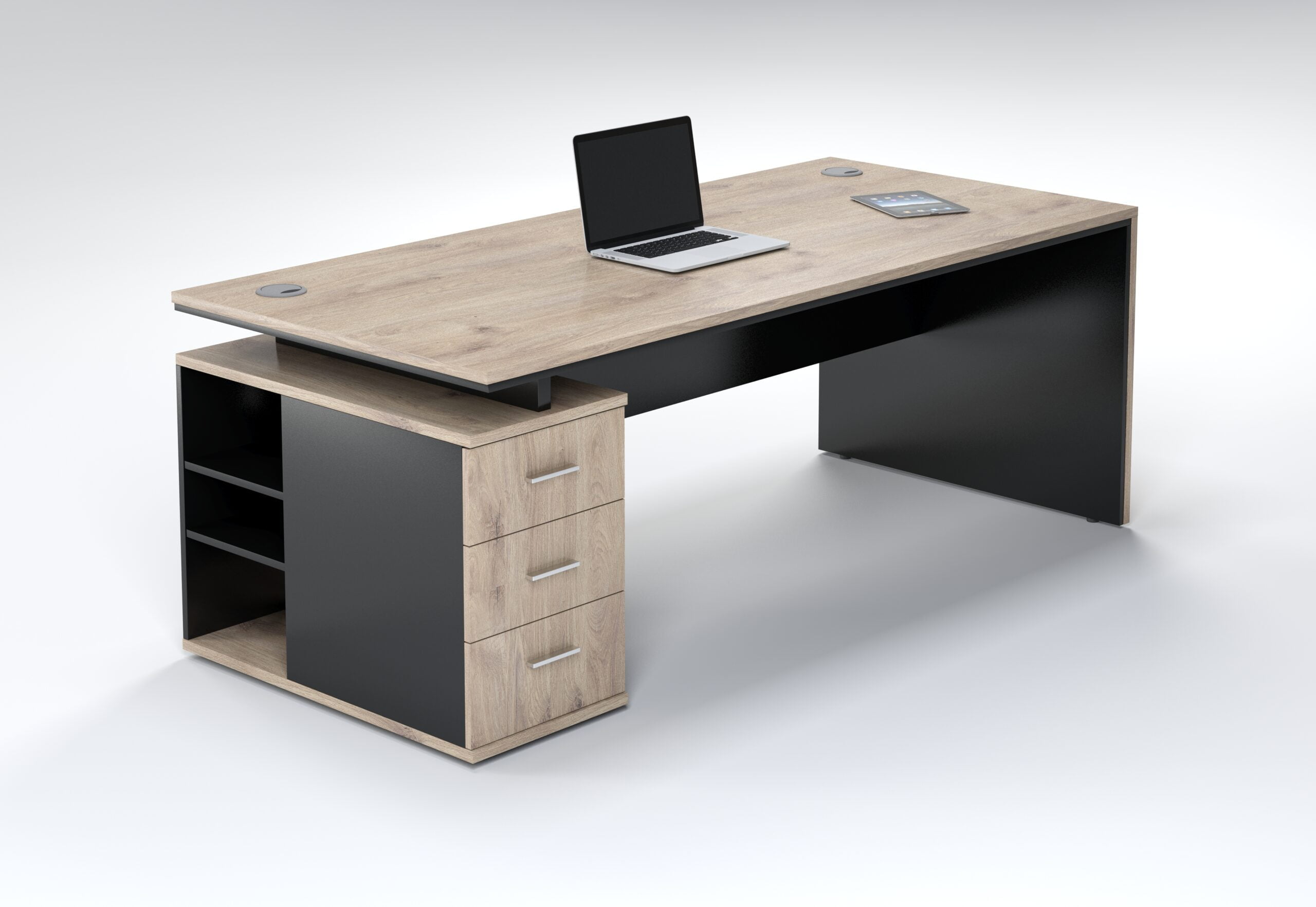 Juno 2m Desk With 3 Drawers - Image 6