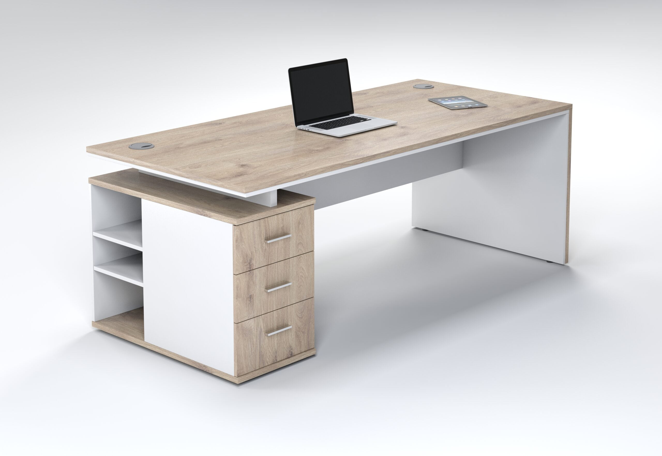 Juno 2m Desk With 3 Drawers - Image 4