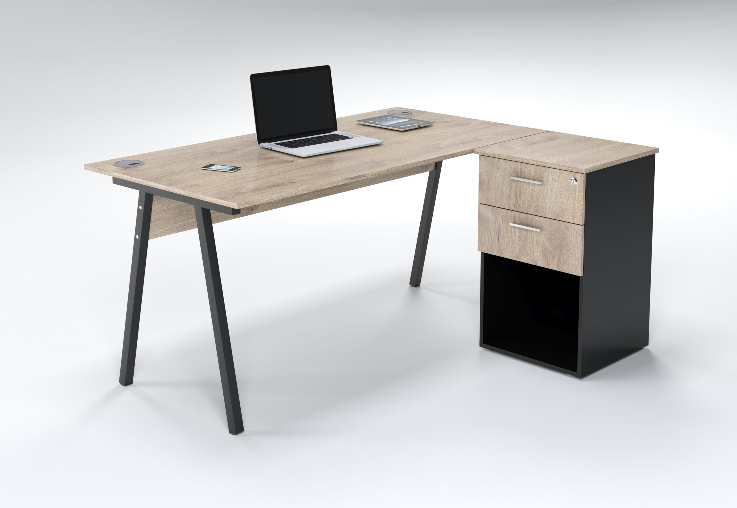 Ava 1500 Desk With 2 Drawer Open - Image 3