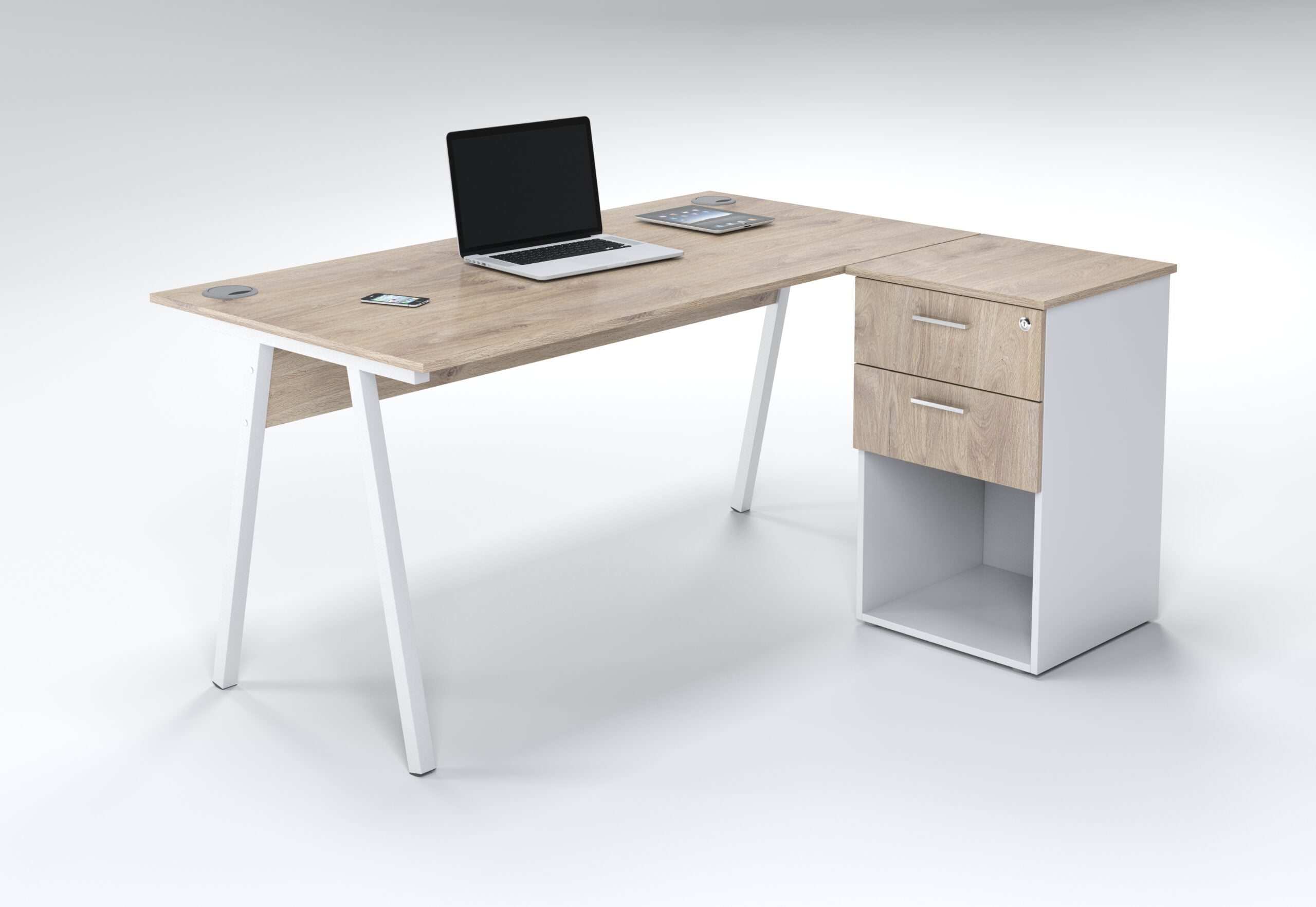 Ava 1500 Desk With 2 Drawer Open - Image 2