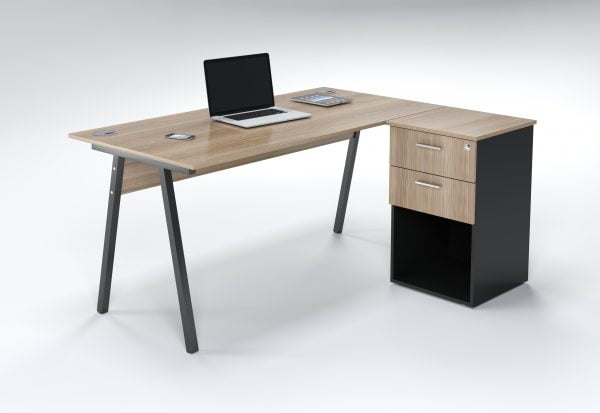 Ava 1500 Desk With 2 Drawer Open