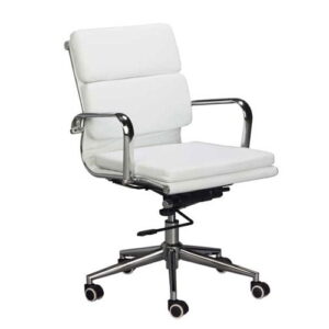 Eames Padded Mid Back With Swivel & Tilt Mechanism - White