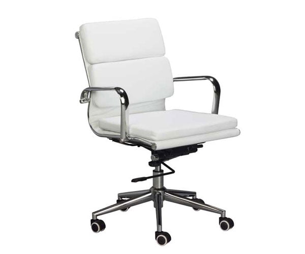 Eames Padded Mid Back With Swivel & Tilt Mechanism - White