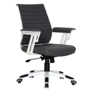 Wall Street Mid Back With 2 Lever Executive Swivel & Tilt Mechanism - Dark Grey